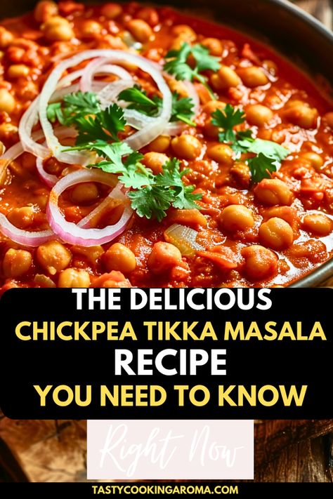 Easy Homemade Chickpea Tikka Masala Chickpea Tikka Masala Recipe, Chickpea Tikka Masala, Veg Appetizers, Chickpea Masala, Indian Meals, Easy Vegetarian Recipes, Vegetarian Recipes Dinner Healthy, Indian Meal, Masala Sauce