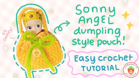 Sony Angels, Angel Bag, Crochet Hood, Hood Pattern, Quick Crochet Patterns, Crochet Pouch, Pouch Tutorial, Sonny Angel, Quick Crochet