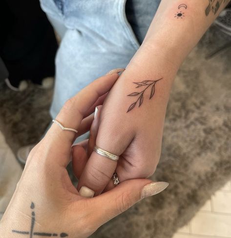 Flower Branches Tattoo, Olive Plant Tattoo, Olive Branch Hand Tattoo, Fern Ankle Tattoo, Tattoo Ideas Leaves, Willow Tattoos, Palm Branch Tattoo, Willow Tree Branch Tattoo, Leave Tattoo