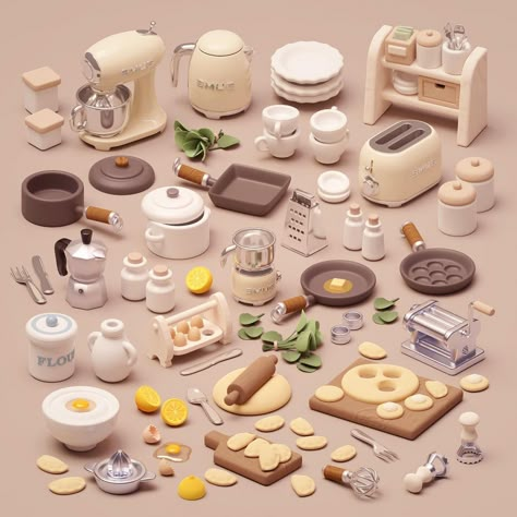 Kitchen Scene, Kitchen Blenders, Blender Models, Props Art, Isometric Art, Blender Tutorial, Low Poly Art, 3d Artwork, Mini Things