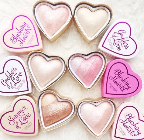 Heart Shaped Highlighter, Blush, and Bronzer Make Up Eraser, I Heart Makeup, Makeup Revolution London, Girly Makeup, Makeup Images, Glow Skin, Pictures Makeup, Kesha, Makeup Pictures