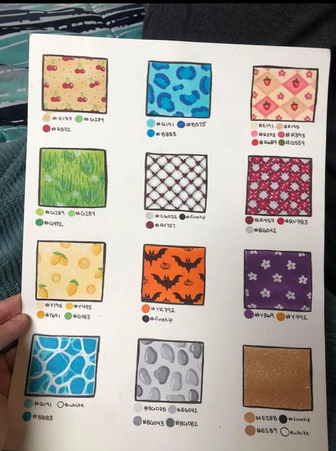 Color Schemes For Coloring Pages, Colouring Pattern Ideas, Bobbie Goods Patterns, Alcohol Marker Patterns, Ohuhu Patterns, Coloring Patterns Ideas, Cute Designs To Draw Pattern, Ohuhu Color Combinations, Colouring Aesthetic