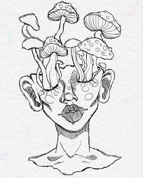 Tattoo Drawing Ideas, Trippy Drawings, Arte Grunge, Indie Drawings, Hippie Painting, Grunge Art, Desenho Tattoo, Doodle Art Designs, Art Drawings Sketches Creative