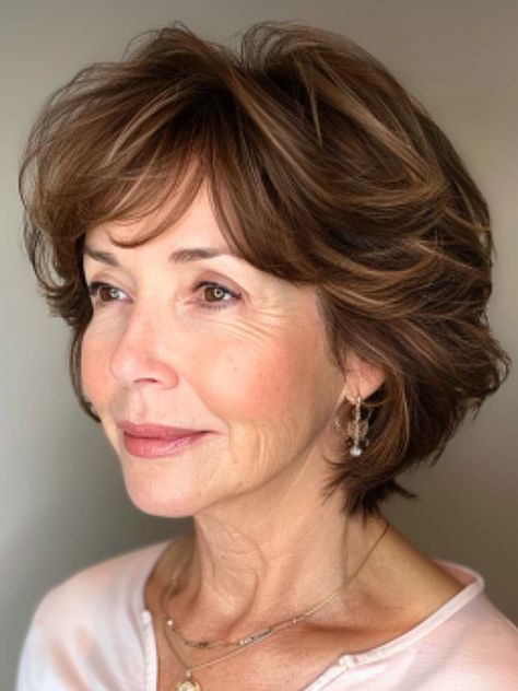 Short Brown Wig, Layered Wigs, Hair Layered, Square Face Hairstyles, Hairstyles For Women Over 60, Layered Haircuts For Medium Hair, Beautiful Gray Hair, Oval Face Hairstyles, Hairstyles For Women Over 50