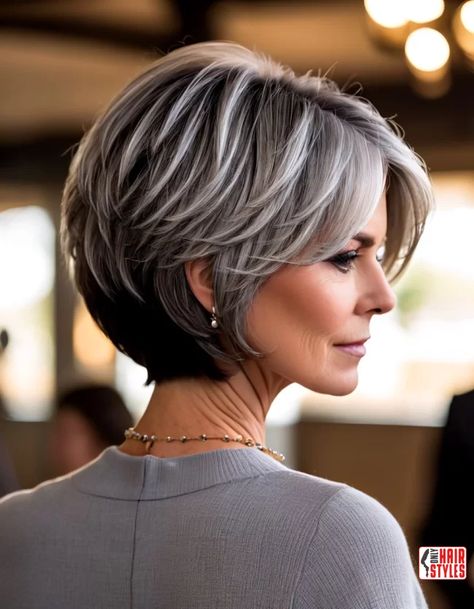 Stacked Bob | Layered Bob Hairstyles For Women Over 50 With Fine Hair As women gracefully step into their 50s, they often seek hairstyles that exude sophistication, while also catering to the unique needs of fine hair. The layered bob emerges as a timeless and versatile choice, offering both style and practicality for this demographic. In this comprehensive. Women Over 50 Bob Hairstyles, Short Hairstyles With Layers Medium, Short Layered Bob Hairstyles For Thick Hair, Gray Bob Hairstyles Over 50, Short Fine Hair Over 50, Short Haircuts Ideas, Grey Bob Hairstyles, Short Layered Bob Hairstyles, Stacked Bob