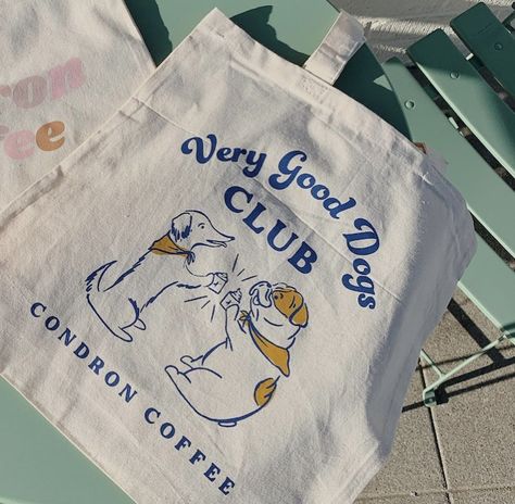 Pet Branding, Handpainted Tote Bags, Dog Cafe, Dog Club, Dog Business, Best Tote Bags, Dog Tote Bag, Good Dog, Dog Tote