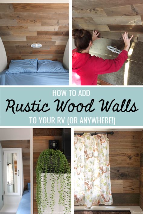 Remodeling an RV and love the rustic look? Here is a simple way to add real reclaimed wood to the walls without adding much weight or thickness! #AD #rvremodel #rvrenovation #reclaimedwood #accentwall Motorhome Remodel, Cedar Fence Pickets, Camper Repair, Glamper Camper, Rv Interior Remodel, Fence Pickets, Camper Trailer Remodel, Vintage Camper Remodel, Travel Trailer Camping