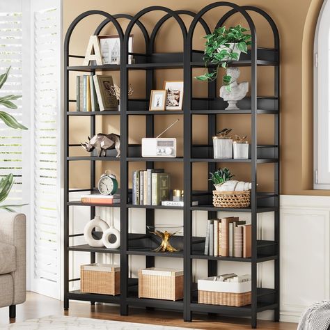 6-Tier Open Bookshelf, 78.7" Tall Arched Bookcase Narrow Bookshelf - Bed Bath & Beyond - 39375132 Slim Bookshelf, Arched Bookshelf, Bookcase Ladder, Narrow Bookshelf, Decorative Bookshelves, Open Bookshelf, Corner Storage Shelves, Bookshelf Bed, Corner Bookshelf