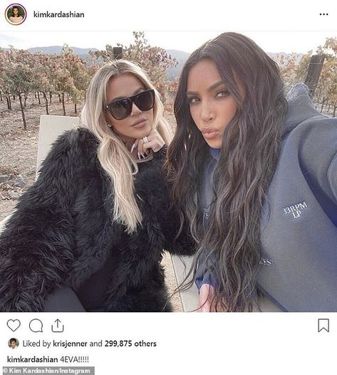 Close sisters: Kim shared this image with Khloe on Thursday saying, '4EVA' All The Kardashians, Dash Dolls, Penelope Disick, Khloé Kardashian, Kim Kardashian West, Jenner Sisters, Kardashian Family, Kylie Kristen Jenner, Keeping Up With The Kardashians