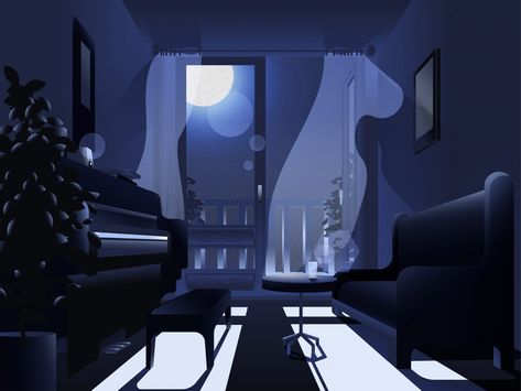 Moonlight Illustration, Bedroom Illustration, Shadow Illustration, Night Shadow, Online Quiz, Paris Aesthetic, Title Sequence, Mood Lighting, Generate Leads