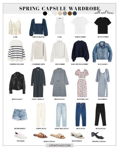 Travel Capsule Wardrobe Spring, Life With Jazz, Workwear Capsule, Capsule Wardrobe Women, Capsule Wardrobe Outfits, Simple Summer Outfits, Spring Capsule, Spring Capsule Wardrobe, Summer Capsule Wardrobe