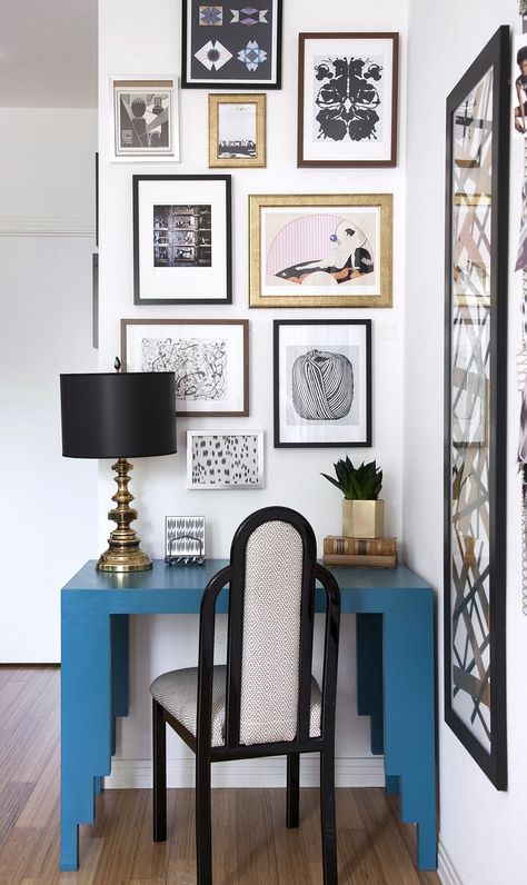 Around The Studio… Blue Desk, Studio Apartment Decorating, Diy Desk, A Desk, Cubicle, A Chair, Home Fashion, Home Interior, Furniture Shop