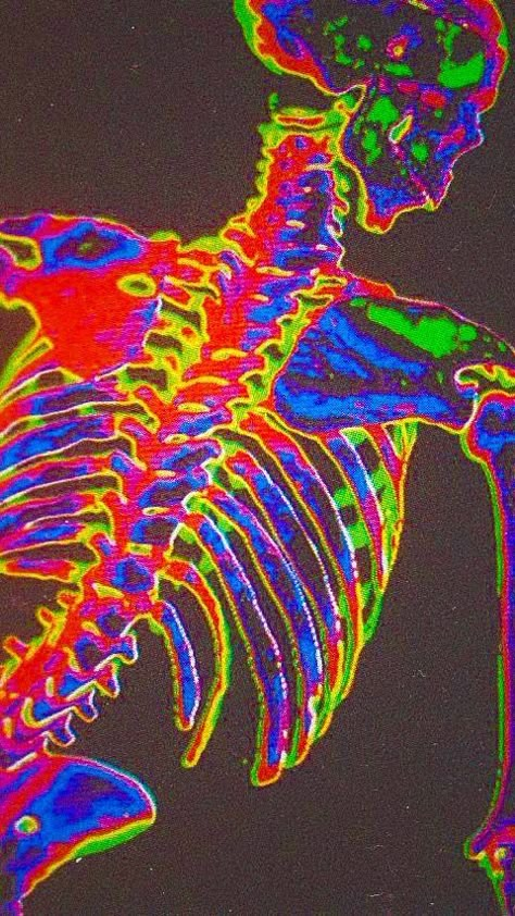 Skeleton Wallpaper Aesthetic, Skeletons Wallpaper Aesthetic, Skeleton Wallpaper, Sensory Art, Energy Art, Trippy Wallpaper, Rainbow Aesthetic, Hippie Wallpaper, Edgy Wallpaper