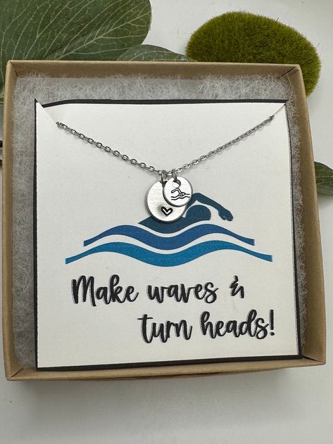 Swim Gifts, Gift for Swimmer, Swim Necklace, Gift for Swim Team, Swim Coach, Bulk Team Gift, Swim Mom - Etsy Swimmer Gifts, Swim Team Gifts, Female Swimmers, Finals Gift, Swimmers Life, Swim Coach, Swim Mom, Gifts For Swimmers, Swim Season