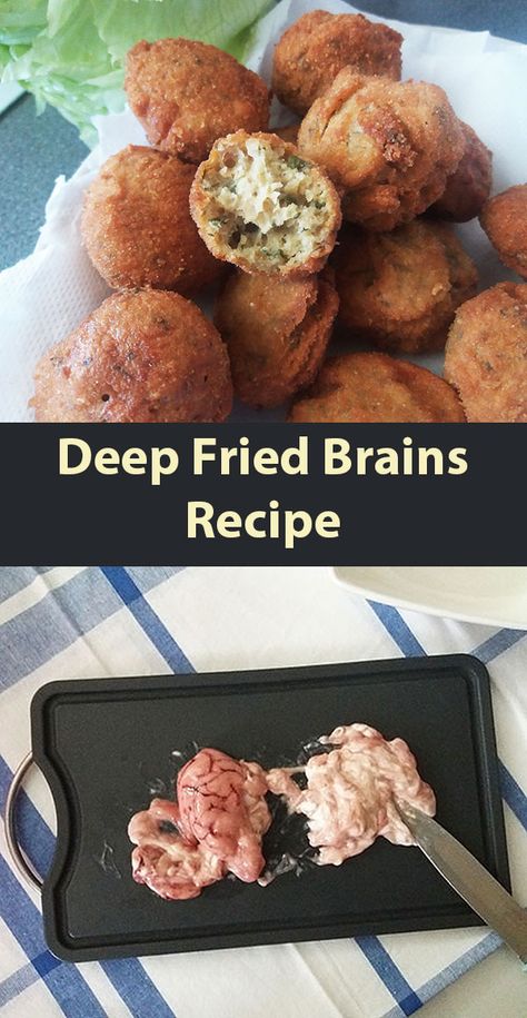 Deep Fried Brains Recipe. Diner, brains, crispy, best, homemade, frugal, deep fried, French, recipes, calf brains, polpettes, appetizer, recipe. Fried Brain, Brain Recipes, Offal Recipes, French Delicacies, Grandmothers Kitchen, French Recipes, Mediterranean Food, Best Meat, Food Heaven