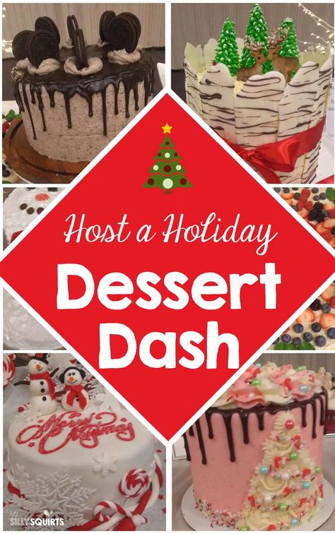 Host a Dessert Dash for your next holiday party | My Silly Squirts Holiday Party Desserts, Ball Ideas, Types Of Desserts, Cake Decorating Kits, Holiday Dessert, Beautiful Desserts, Party Places, Types Of Cakes, Christmas Party Food