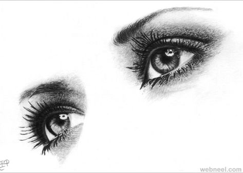 eyes pencil drawing Pair Of Eyes Drawing, Eye Pencil Drawing, Eyes Sketch, Pair Of Eyes, Realistic Eye Drawing, Eye Parts, Graphite Art, Pencil Drawing Tutorials, Realistic Pencil Drawings