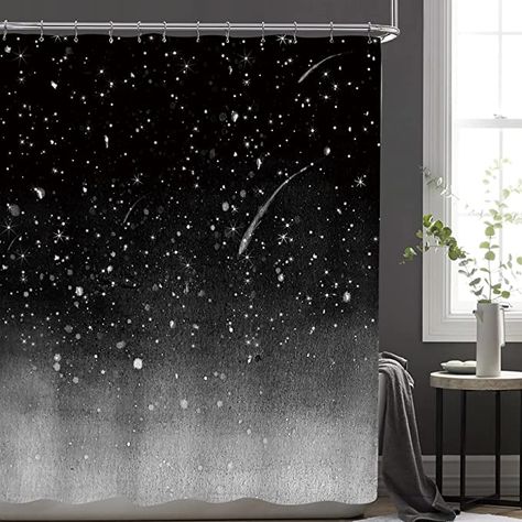 Amazon.com: LIGHTINHOME Night Starry Sky Shower Curtain 60Wx72H Stars Fantasy Galaxy Universe Black Cosmic Fabric Waterproof Home Bathtub Decor 12 Pack Plastic Hooks : Home & Kitchen Easy Rings, Fantasy Galaxy, Night Starry Sky, Galaxy Universe, Bathtub Decor, Home Decor Sets, Universe Galaxy, Wooden Planks, Shower Accessories