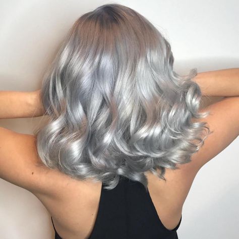 Metallic Gray Hair Color Metallic Silver Hair, Cool Tone Hair Colors, Metallic Hair Color, Silver Hair Dye, Grey Hair Dye, Gorgeous Gray Hair, Silver Hair Color, Silver Grey Hair, Have Inspiration