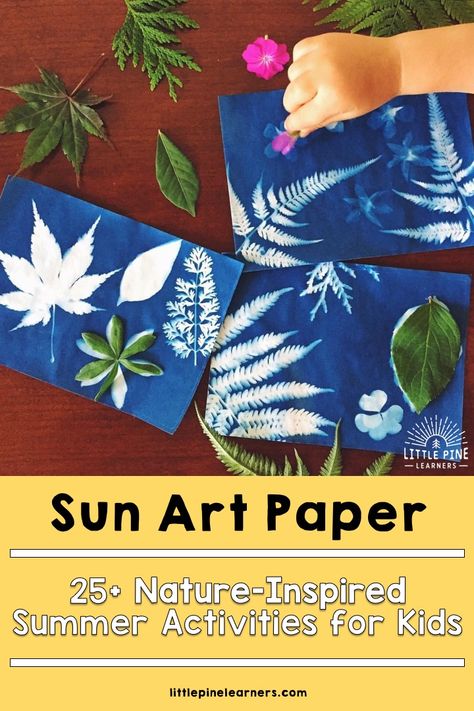 25+ Nature-Inspired Summer Activities for Kids • Little Pine Learners Summer Camp Activities, Nature School, Summer Fun For Kids, Outdoor Activities For Kids, Sun Art, Activity For Kids, Camping Activities, Summer Activities For Kids, Nature Kids