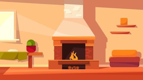 Free Vector | Sitting by the fireplace on a winter day Fireplace Cartoon, Fireplace Illustration, Sitting By The Fireplace, Background For Video, Cartoon Room, Fireplace Cozy, Room Fireplace, Video Conferencing, Living Room With Fireplace