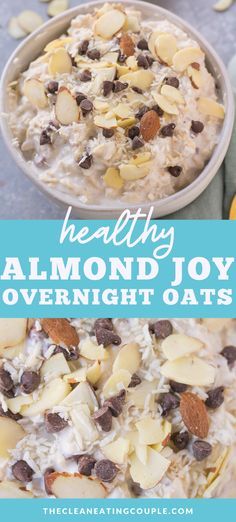 Almond Joy Overnight Oats, Healthy Almond Joy, Low Calorie Overnight Oats, Overnight Oats Recipe Easy, Overnight Oats With Yogurt, Best Overnight Oats Recipe, Chocolate Overnight Oats, Overnight Oatmeal Recipes, Oat Recipes Healthy