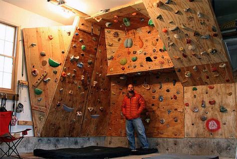 All-Season Rock-Climbing Getaway Build A Garage, Diy Climbing Wall, Home Climbing Wall, Indoor Climbing Wall, Rock Climbing Gym, Climbing Bouldering, Bouldering Wall, Indoor Rock Climbing, Ultimate Garage