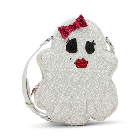 PRICES MAY VARY. 6.5"L x 1.5"D x 8.5"H 24" Drop adjustable crossbody strap zip closure rhinestone and pearl embellishments Lips with fangs zipper puller Be Girly, Ghost Bag, Funky Purses, Rhinestone Halloween, Boo Tiful, Unique Handbags, Satchel Backpack, Matching Halloween, Halloween Bags