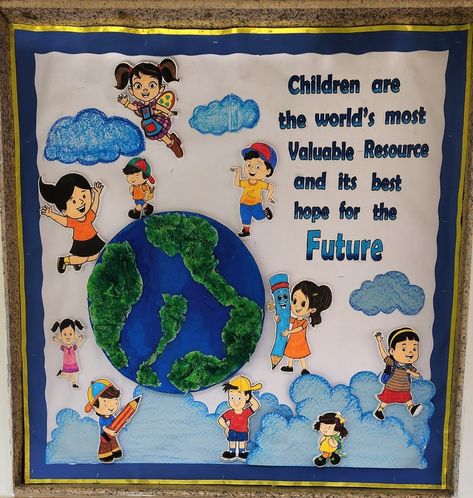 Children's Happy Children's Day Boards, Children Day Notice Board Decoration, Children's Day Chart Idea, Happy Children's Day Decoration In School, Children's Day Bulletin Board Ideas Diy, Children's Day Notice Board Ideas, Children's Day Placard Diy, Children's Day Decoration Ideas In School Classroom, Children's Day Notice Board Decoration Design