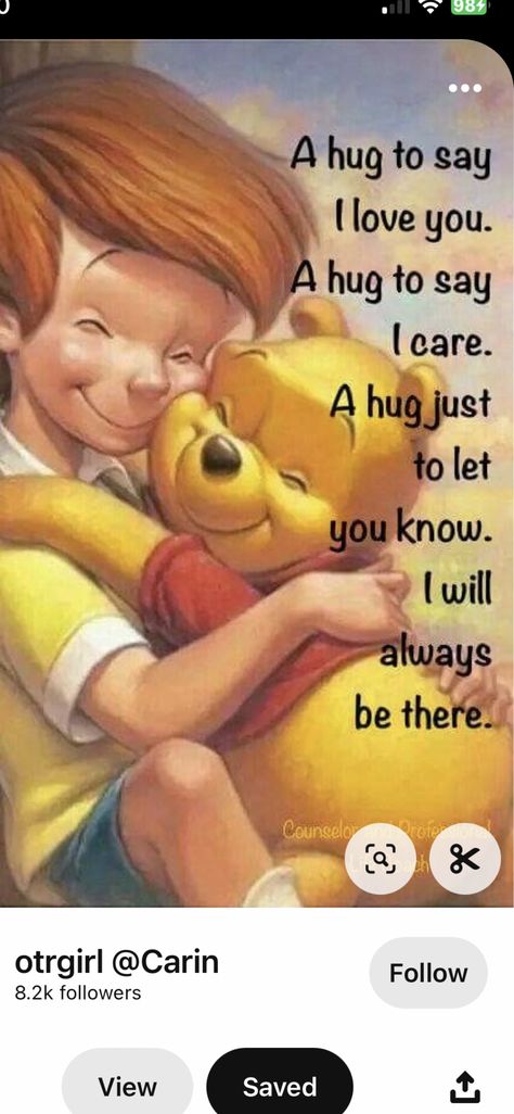 Pooh And Piglet Quotes, Hugs And Kisses Quotes, Special Friend Quotes, Sweet Sayings, Composition Painting, Hug Quotes, Winnie The Pooh Pictures, Cute Winnie The Pooh, Winnie The Pooh Quotes