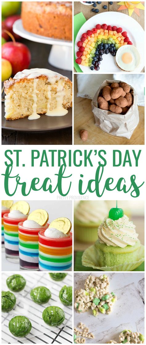 You will love these St. Patrick's Day treat ideas. Lots of green food, rainbow treat ideas, and traditional St. Patrick's Day desserts to try here!  #stpatricksday #stpattys #stpatricksdaytreats #stpatricksdaydesserts #greenfood #greensnacks #dessert #treats #rainbow #jello #easyrecipe #easyrecipes #easyfoodrecipe  via @pinterest.com/prettyprovidnce St Patrick's Day Desserts, St Patrick's Day Treats, Food Rainbow, St Patrick Day Snacks, Lucky Charms Treats, Rainbow Jello, Green Snacks, Dessert Treats, Rainbow Treats