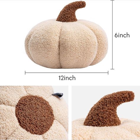 Happy Halloween Sherpa Fall Decorative Pumpkin Shaped Pillow Cute 3D Shaped Cushion, Off-White, 6 x 12 inches Decorative Pumpkin, Shaped Pillow, Teddy Fleece, Boy Shower, Pumpkin Decorating, Baby Boy Shower, Happy Halloween, Diy Decor