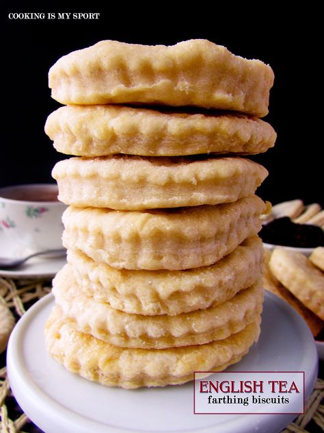 English Tea Farthing Biscuits – Cooking Is My Sport English Tea Biscuit Recipe, English Tea Recipes, Victorian Recipes, English Biscuits, Cooking Shows, Mary Berry Recipe, The Great British Bake Off, Party Sandwiches, Tea Biscuits