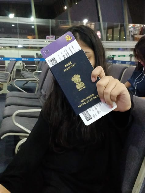 Airport look   Passport  @thaiairways Passport And Ticket Picture, Airport Passport Pictures, Indian Passport With Tickets, Indian Passport Aesthetic, Indian Passport Picture, Passport Snap, Indian Airport, Chemistry Practical, Indian Passport