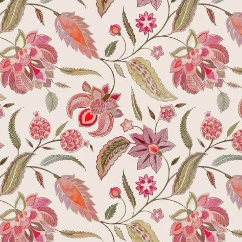 Textile Pattern Design Fashion, Mughal Art Paintings, Botanical Flower Art, Color Drawing Art, Victorian Wallpaper, Flower Drawing Design, Pattern Design Inspiration, Folk Art Flowers, Print Design Art