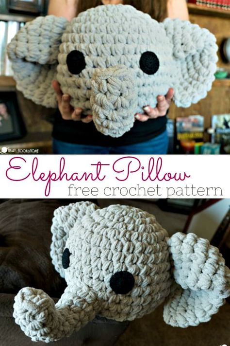 Do you have an elephant lover in your life? If so, you'll want to whip up a giant version of my Webster the Elephant bookmark pattern! Elephant Crochet Pillow, Elephant Crochet Pattern Free Blanket, Free Crochet Animal Pillow Patterns, Free Elephant Crochet Pattern, Crochet Elephant Pillow, Elephant Crochet Pattern Free, Elephant Pillow Pattern, Crochet Elephant Pattern Free, Elephant Bookmark