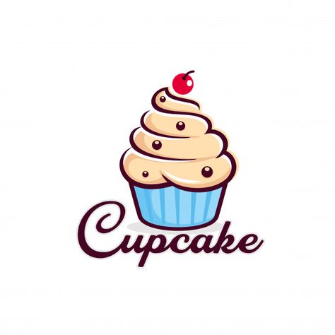 Cupcake logo template Premium Vector | Premium Vector #Freepik #vector #background #logo #food #birthday Cupcake Logo Design Ideas, Cupcakes Logo, Cupcake Logo Design, Cupcake Illustration, Cupcake Vector, Cupcake Logo, Cake Vector, Fresh Logo, Cake Logo Design