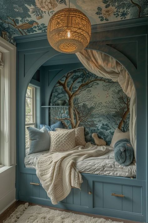 💤 From cozy minimalist to luxurious boho, find the perfect style for your home. #bedroomdesign #bedroominspo #dreamyhome #interiordesign #homedecor #masterbedroom #sleepwellness #cozybedroom #bedroomgoals #pinterestdecor Whimsical Bedroom Adult, Interior Design Content, Enchanted Bedroom, Fantasy Room, Fairytale Bedroom, Magical Bedroom, Sleeping Nook, Bed Nook, Design University