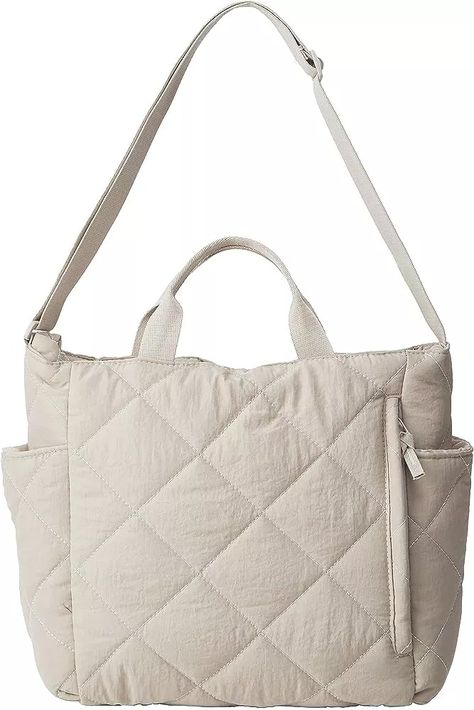 Quilted Tote Bag for Women Puff Hobo Handbag Lightweight Crossbody Bag Padding Shoulder Bag Satch... | Amazon (US) Tote Bag Straps, Quilted Tote Bags, Hobo Handbag, Quilted Handbags, Quilted Totes, Canvas Shoulder Bag, Hobo Handbags, Nylon Bag, Tote Purse