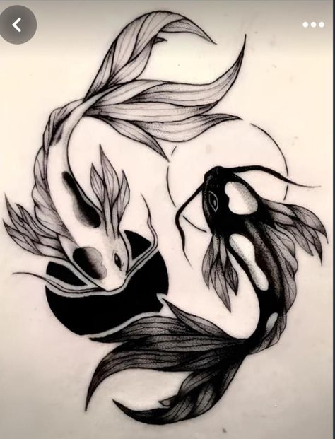 Coy Ying Yang Tattoo, Japanese Koi Fish Ying Yang Tattoo, Yin Yang Koi Tattoo Design, Yin And Yang Tattoo Koi Fish, Gothic Koi Fish Tattoo, Coy Fish Tattoo Design, 2 Lost Souls Tattoo, Koi Hip Tattoos Women, 2 Coy Fish Tattoo