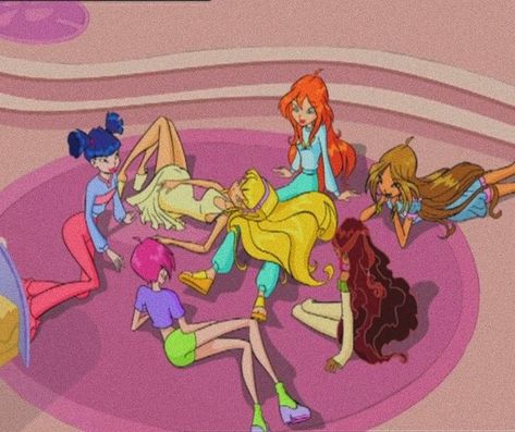 Sleepover Cartoon, Winx Club Fairies, She Is My Best Friend, Cartoon Motifs, Winx Bloom, 2000s Cartoons, Klub Winx, Friend Cartoon, Header Banner