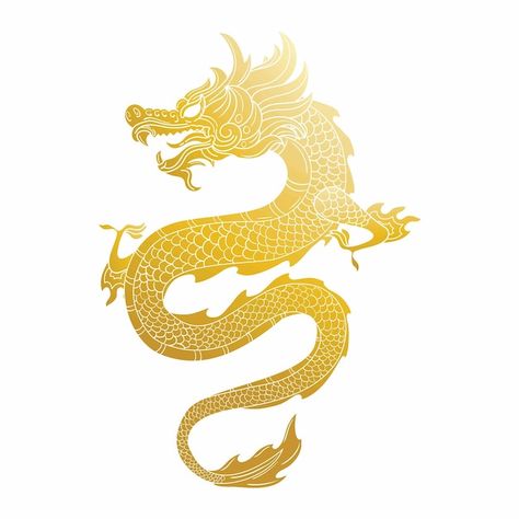 Chinese Vector, Dragon Icon, Dragon Chinese, Golden Dragon, Gold Dragon, Year Of The Dragon, Chinese Dragon, Lunar New Year, Lunar New