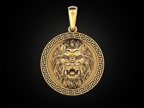 Lion Charm, Lion Gifts, Necklace African, Lion Necklace, Lion Pendant, Gold Lion, Leo Men, Men Gifts, Lion Of Judah