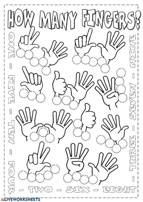 Numbers From 1 To 10, English Primary School, Numbers Worksheet, Family Worksheet, Kids Worksheets Preschool, Teaching Numbers, English Worksheets For Kids, Numbers For Kids, Kids English