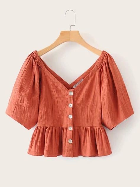 Cotton Tops Designs, Ruffle Hem Blouse, Mesh Tops, Fashion Top Outfits, Fashion Tops Blouse, Trendy Fashion Tops, Fashion Enthusiast, Hem Blouse, Women Blouses