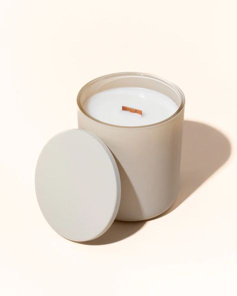 Contemporary + cool matte cream glass. Suggested wax fill: 12 oz / 354 ml Size: 3.75 in (w) x 4.1 in (h) / 9.52 cm (w) x 10.4 cm (h) Sold in a set of 12. Single unit price: $5.40 each Aura Candle, Candle Lids, Jar Collection, Candle Vessel, Candle Lid, Essential Oil Labels, Candle Projects, Wedding Kit, Candle Supplies