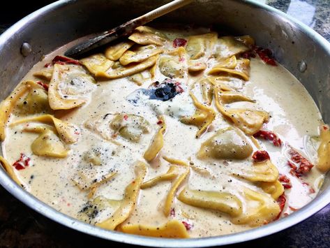 Ravioli With Truffle Cream Sauce, Ravioli Truffle Cream Sauce, Porcini Mushroom And Truffle Ravioli, Porcini Cream Sauce, Truffle Ravioli Sauce, Truffle Ravioli Recipe, Porcini Ravioli, Ravioli Cream Sauce, Mushroom Ravioli Sauce