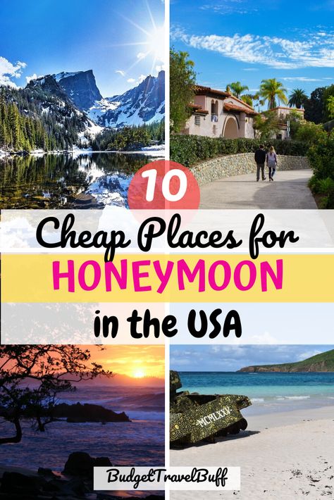 There is plenty of cheap honeymoon destinations in the USA which can fulfill your dream without breaking your bank. Whether you are visiting just one city or planning a trip through many popular honeymoon spots, here are some of the top affordable romantic getaways in the US that every couple should visit for a romantic vacation and staying in a romantic hotel in the USA. #honeymooninusa #cheaphoneymoon #romanticgetaways #romanticvacation Honeymoon Locations In The Us, Cheap Getaways Couple, Best Romantic Getaways In The Us, Anniversary Trips On A Budget, Romantic Vacations In The Us, Anniversary Trips In The United States, Romantic Destinations United States, Romantic Anniversary Trips, Romantic Locations