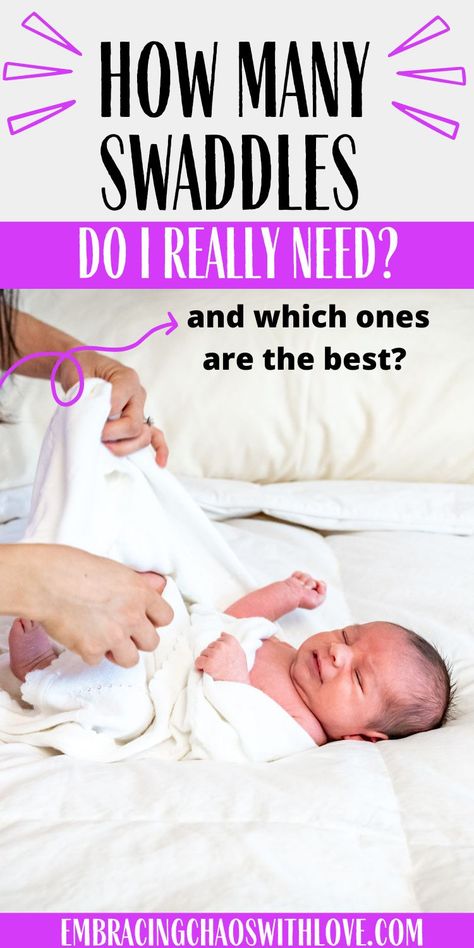 When it comes to swaddle blankets how many are essential to have on hand? Swaddle blankets are very versatile for newborns and they are a favorite for new moms, but how many do you really need. Find out! #babygear #swaddle #newmom #baby #newbornessentials via @embracingchaoswithlove Best Swaddles For Newborns, Baby Registry Guide, Helpful Gadgets, Breastfeeding Essentials, Panda Baby, Nursery Items, Adorable Nursery, Newborn Swaddle, Lightweight Blanket