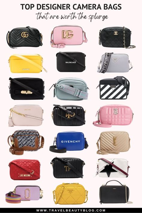 Whether you’re looking for a bag for everyday carry or one for traveling, these designer camera bags are sure to fit your needs. They are all made from high quality materials and have multiple compartments to keep everything organized, which makes them a must have staple for your wardrobe! Designer Camera Bag, Ysl Lou Camera Bag, Camera Bags For Women, Everyday Carry Bag, Tory Burch Kira, Leather Camera Bag, Stylish Handbags, Camera Bags, Yellow Leather